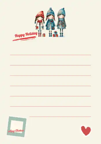 크리스마스, 연말연시 분위기 편지지 : 1page